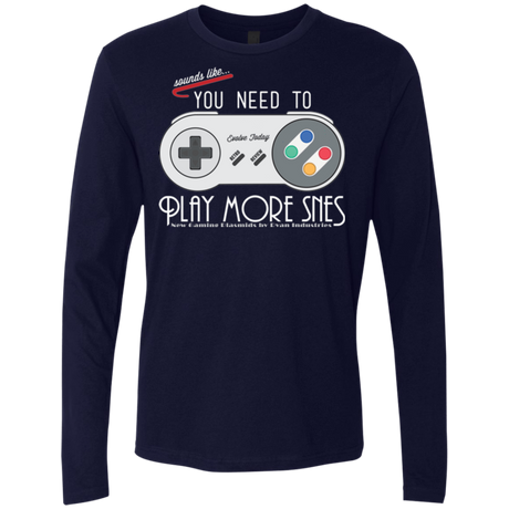 T-Shirts Midnight Navy / Small Evolve Today! Play More SNES Men's Premium Long Sleeve