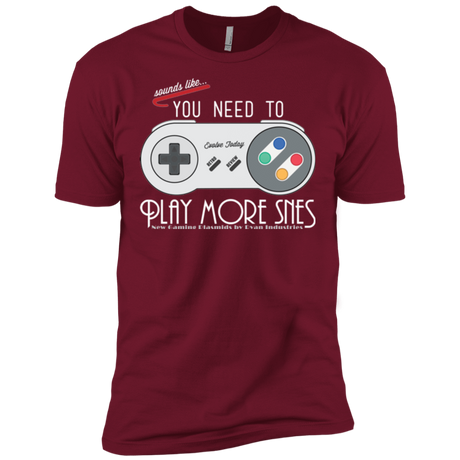 T-Shirts Cardinal / X-Small Evolve Today! Play More SNES Men's Premium T-Shirt