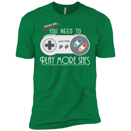 T-Shirts Kelly Green / X-Small Evolve Today! Play More SNES Men's Premium T-Shirt