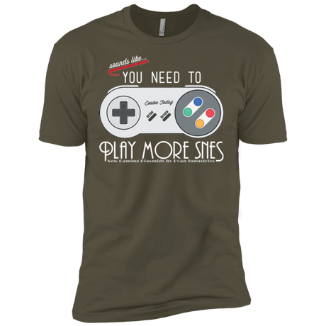 T-Shirts Military Green / X-Small Evolve Today! Play More SNES Men's Premium T-Shirt