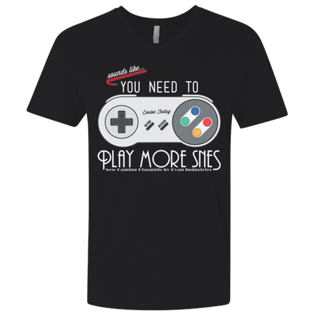 T-Shirts Black / X-Small Evolve Today! Play More SNES Men's Premium V-Neck