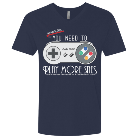 T-Shirts Midnight Navy / X-Small Evolve Today! Play More SNES Men's Premium V-Neck