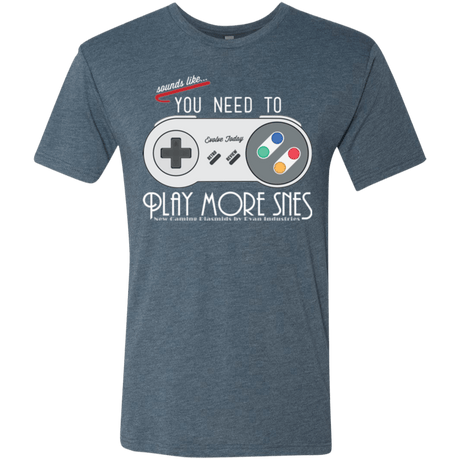 T-Shirts Indigo / Small Evolve Today! Play More SNES Men's Triblend T-Shirt