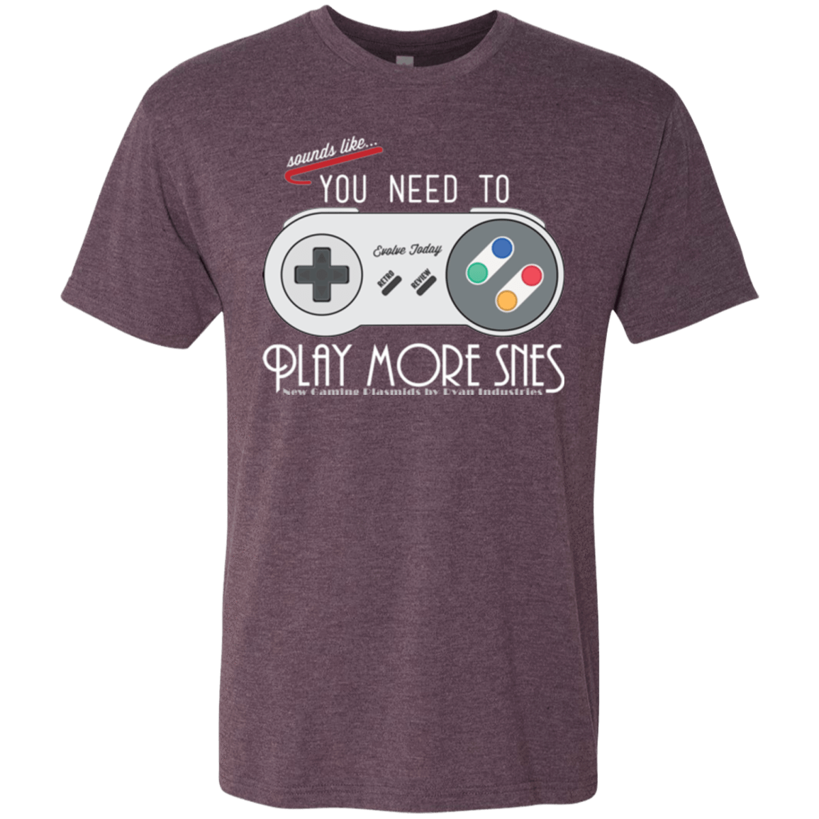 T-Shirts Vintage Purple / Small Evolve Today! Play More SNES Men's Triblend T-Shirt
