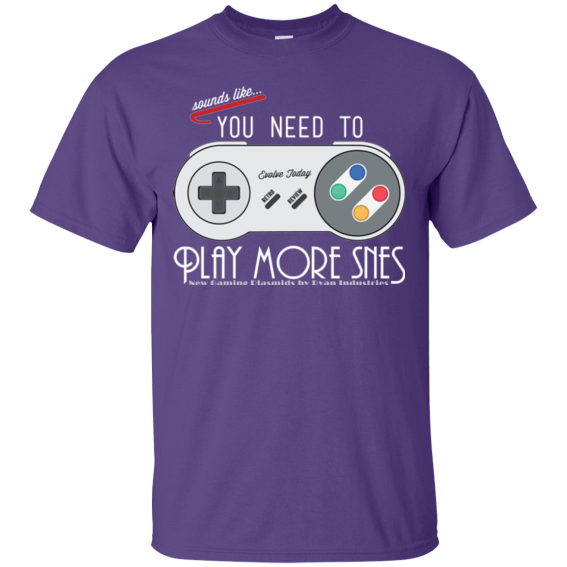 T-Shirts Purple / Small Evolve Today! Play More SNES T-Shirt