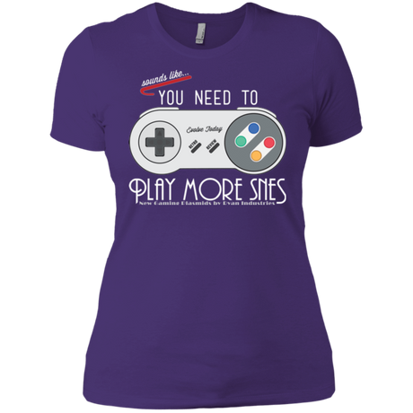 T-Shirts Purple / X-Small Evolve Today! Play More SNES Women's Premium T-Shirt