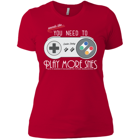 T-Shirts Red / X-Small Evolve Today! Play More SNES Women's Premium T-Shirt
