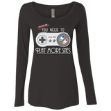 T-Shirts Vintage Black / Small Evolve Today! Play More SNES Women's Triblend Long Sleeve Shirt