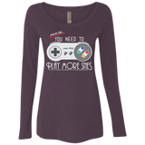 T-Shirts Vintage Purple / Small Evolve Today! Play More SNES Women's Triblend Long Sleeve Shirt