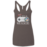T-Shirts Macchiato / X-Small Evolve Today! Play More SNES Women's Triblend Racerback Tank