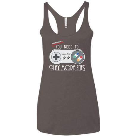 T-Shirts Macchiato / X-Small Evolve Today! Play More SNES Women's Triblend Racerback Tank