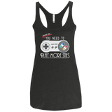 T-Shirts Vintage Black / X-Small Evolve Today! Play More SNES Women's Triblend Racerback Tank