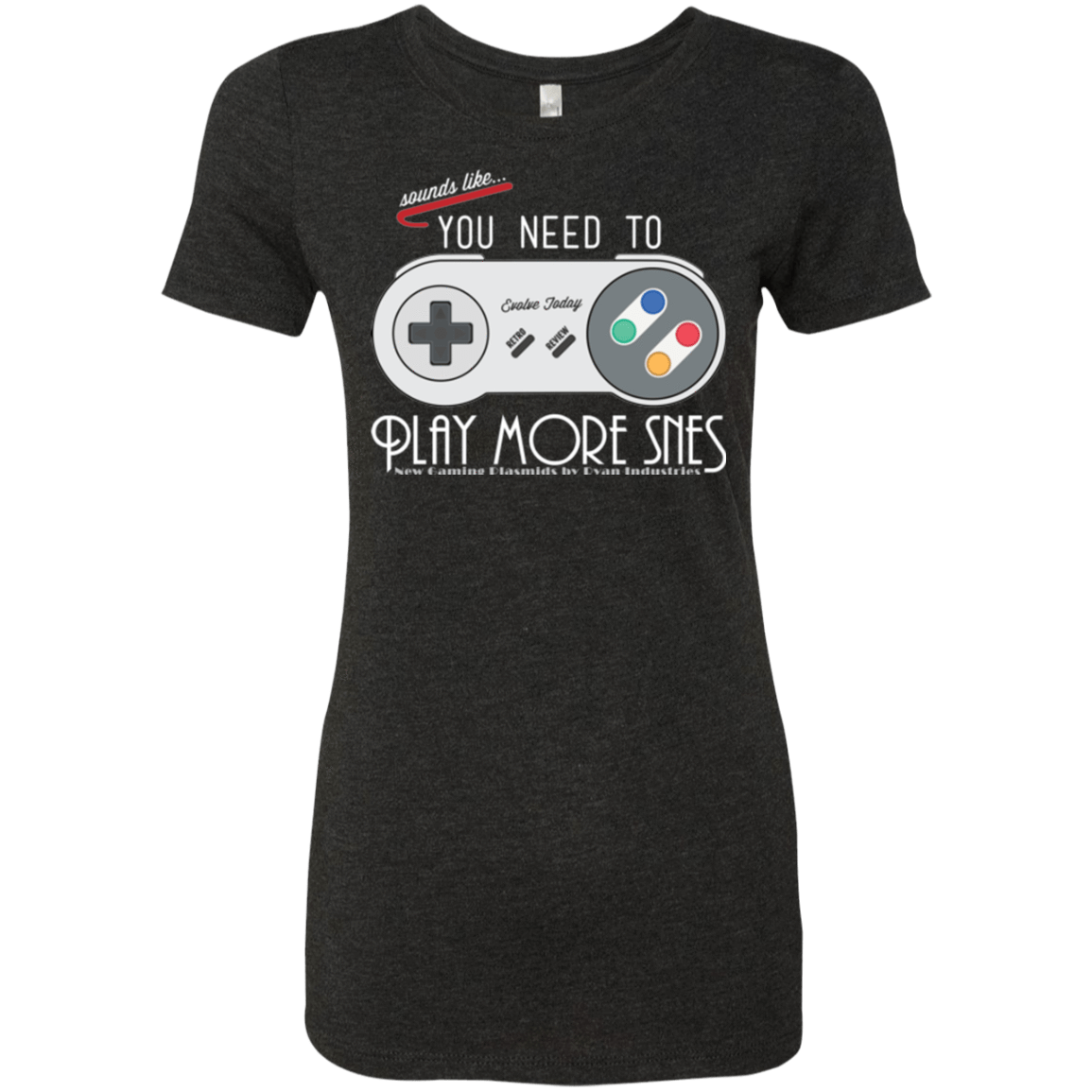 T-Shirts Vintage Black / Small Evolve Today! Play More SNES Women's Triblend T-Shirt