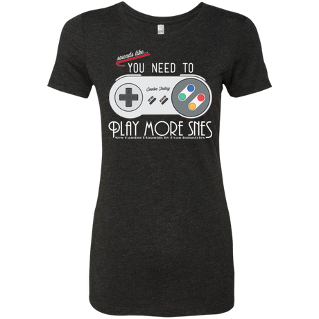 T-Shirts Vintage Black / Small Evolve Today! Play More SNES Women's Triblend T-Shirt