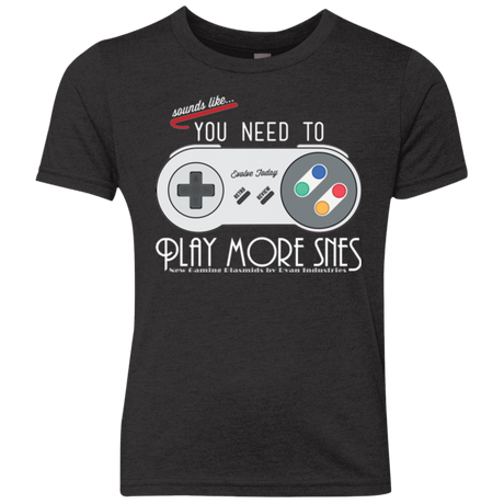 T-Shirts Vintage Black / YXS Evolve Today! Play More SNES Youth Triblend T-Shirt