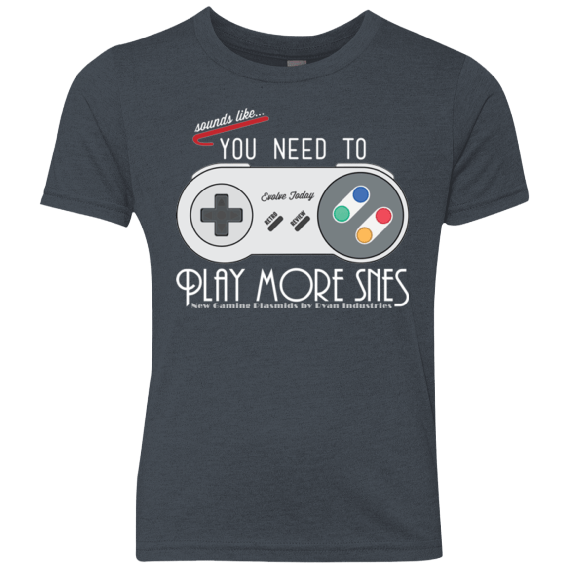 Evolve Today! Play More SNES Youth Triblend T-Shirt