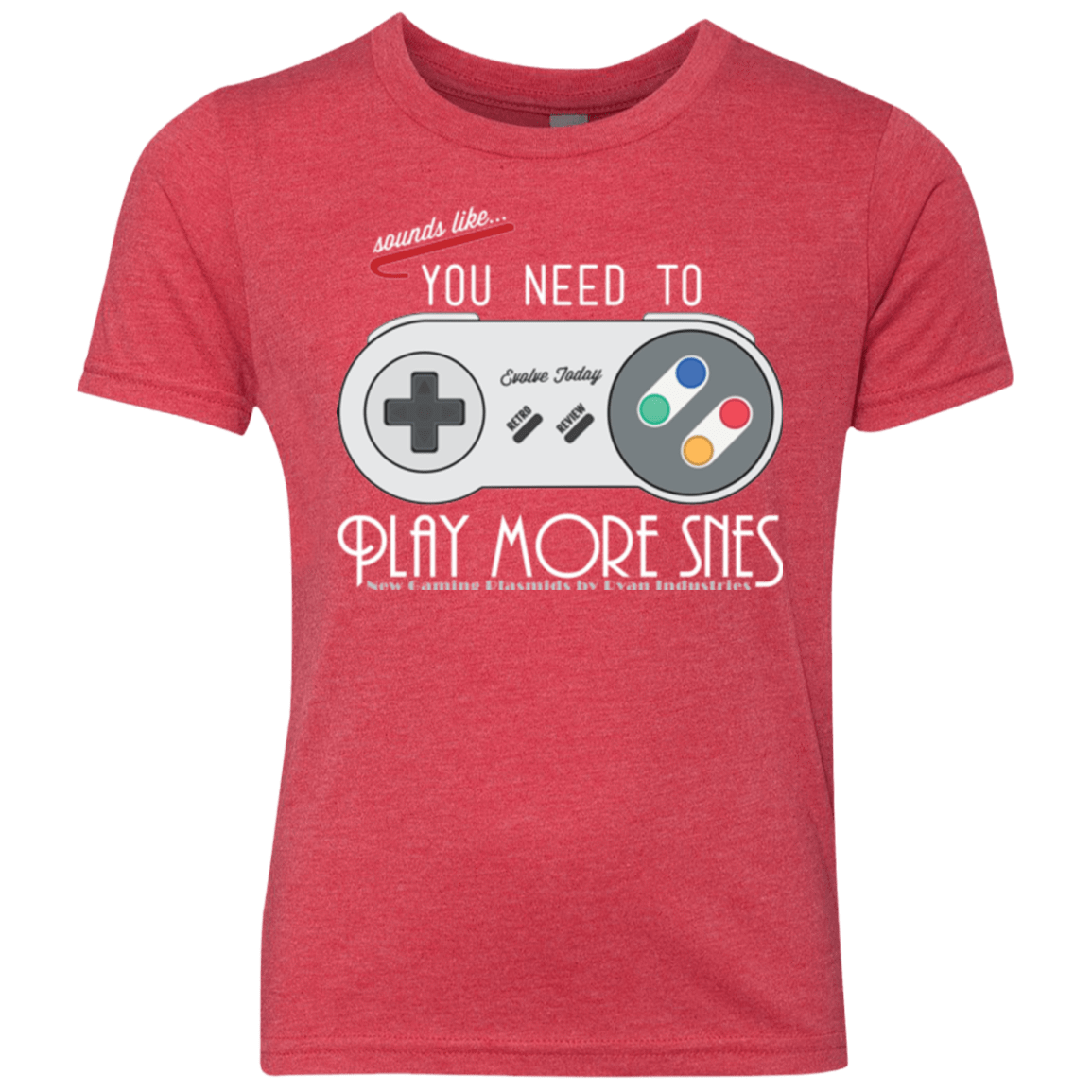 T-Shirts Vintage Red / YXS Evolve Today! Play More SNES Youth Triblend T-Shirt