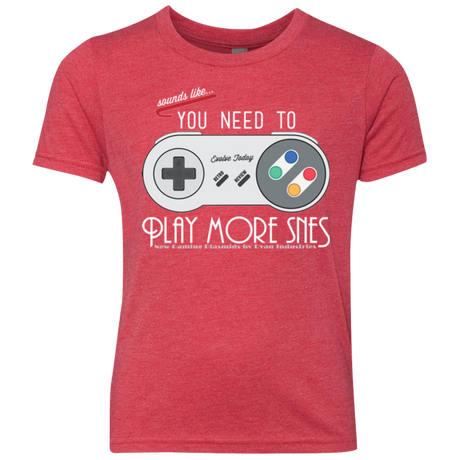 T-Shirts Vintage Red / YXS Evolve Today! Play More SNES Youth Triblend T-Shirt