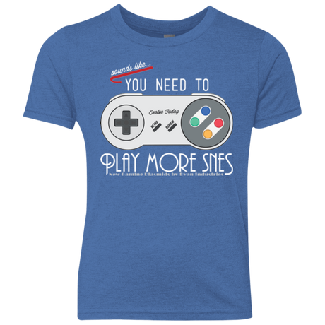 T-Shirts Vintage Royal / YXS Evolve Today! Play More SNES Youth Triblend T-Shirt