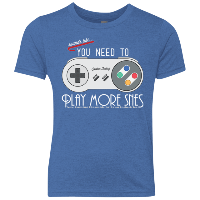 T-Shirts Vintage Royal / YXS Evolve Today! Play More SNES Youth Triblend T-Shirt