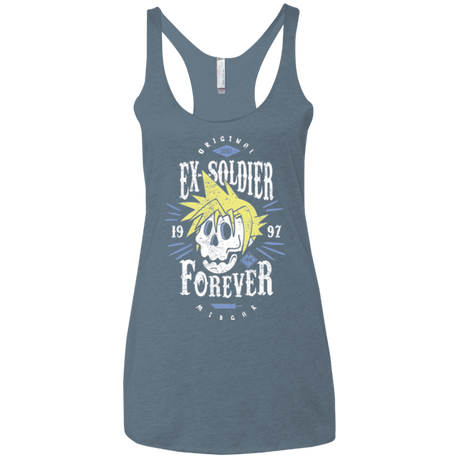 T-Shirts Indigo / X-Small Ex-Soldier Forever Women's Triblend Racerback Tank