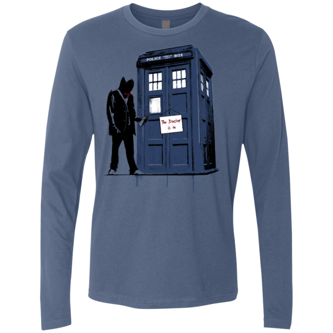 T-Shirts Indigo / Small Exit Through Tardis Men's Premium Long Sleeve