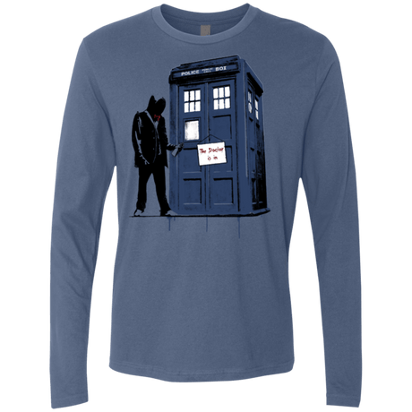 T-Shirts Indigo / Small Exit Through Tardis Men's Premium Long Sleeve