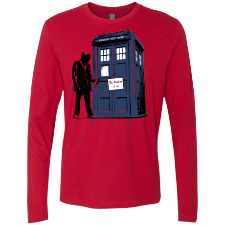 T-Shirts Red / Small Exit Through Tardis Men's Premium Long Sleeve