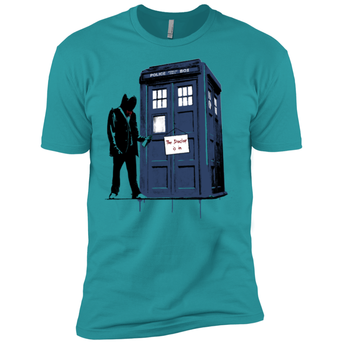 T-Shirts Tahiti Blue / X-Small Exit Through Tardis Men's Premium T-Shirt