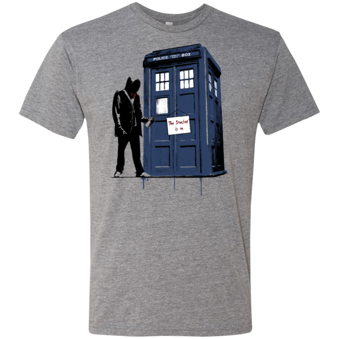 T-Shirts Premium Heather / Small Exit Through Tardis Men's Triblend T-Shirt