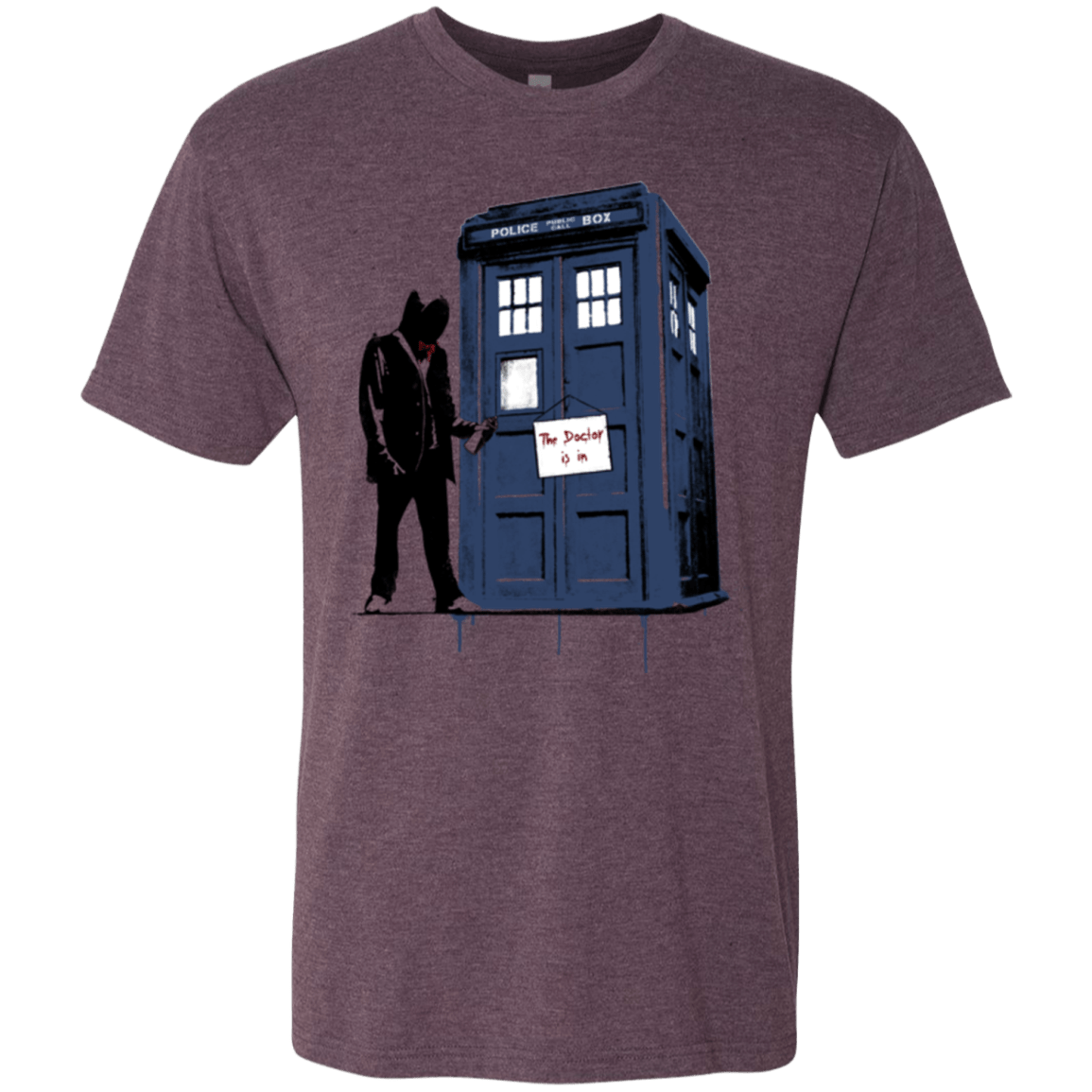 T-Shirts Vintage Purple / Small Exit Through Tardis Men's Triblend T-Shirt