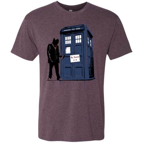 T-Shirts Vintage Purple / Small Exit Through Tardis Men's Triblend T-Shirt