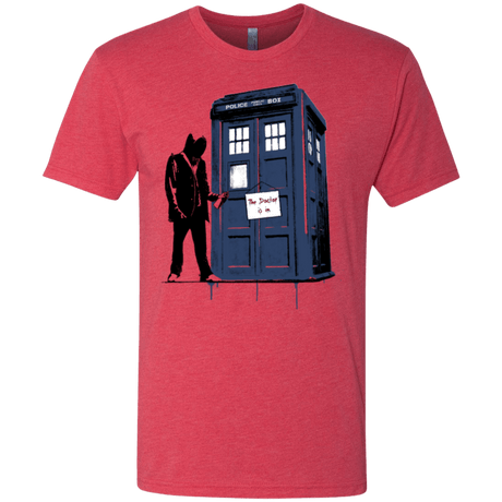 T-Shirts Vintage Red / Small Exit Through Tardis Men's Triblend T-Shirt
