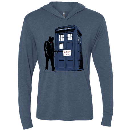 T-Shirts Indigo / X-Small Exit Through Tardis Triblend Long Sleeve Hoodie Tee