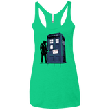 T-Shirts Envy / X-Small Exit Through Tardis Women's Triblend Racerback Tank