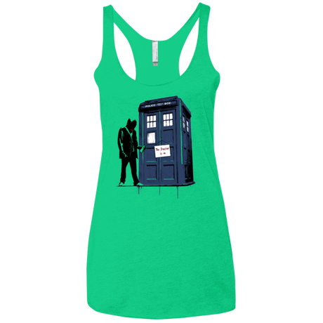 T-Shirts Envy / X-Small Exit Through Tardis Women's Triblend Racerback Tank