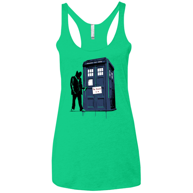 T-Shirts Envy / X-Small Exit Through Tardis Women's Triblend Racerback Tank