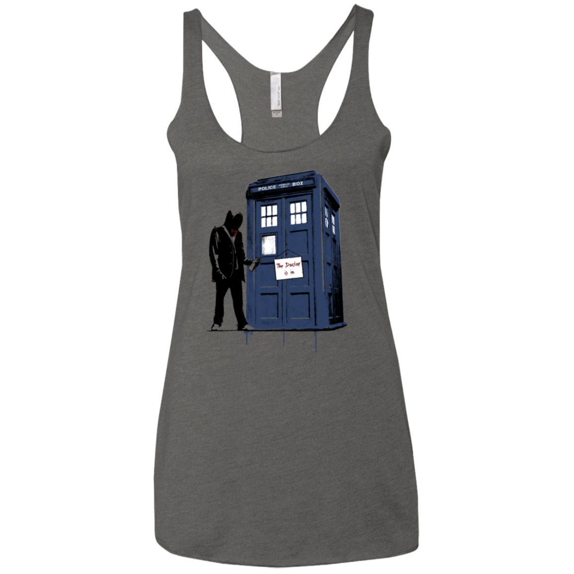T-Shirts Premium Heather / X-Small Exit Through Tardis Women's Triblend Racerback Tank