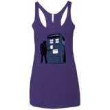 T-Shirts Purple / X-Small Exit Through Tardis Women's Triblend Racerback Tank