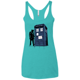 T-Shirts Tahiti Blue / X-Small Exit Through Tardis Women's Triblend Racerback Tank