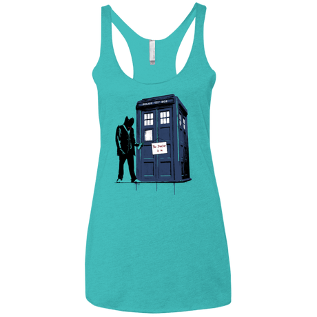 T-Shirts Tahiti Blue / X-Small Exit Through Tardis Women's Triblend Racerback Tank