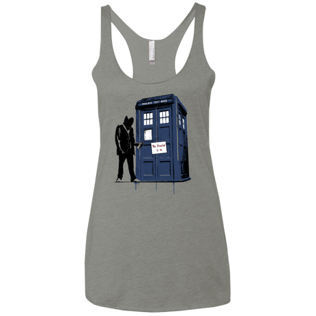T-Shirts Venetian Grey / X-Small Exit Through Tardis Women's Triblend Racerback Tank