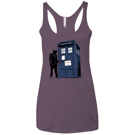 T-Shirts Vintage Purple / X-Small Exit Through Tardis Women's Triblend Racerback Tank
