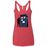 T-Shirts Vintage Red / X-Small Exit Through Tardis Women's Triblend Racerback Tank