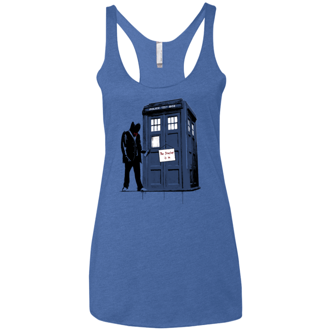 T-Shirts Vintage Royal / X-Small Exit Through Tardis Women's Triblend Racerback Tank