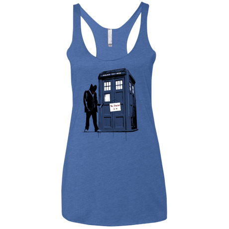 T-Shirts Vintage Royal / X-Small Exit Through Tardis Women's Triblend Racerback Tank