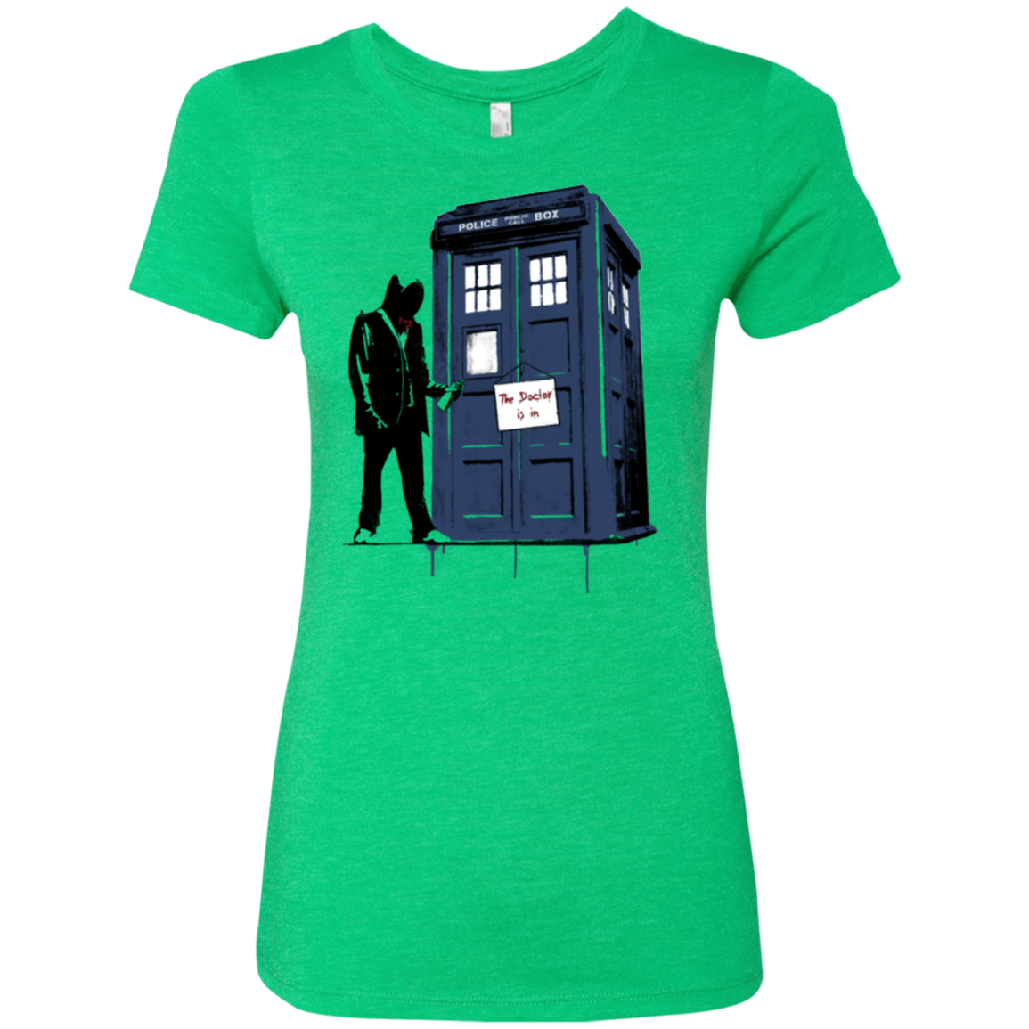 T-Shirts Envy / Small Exit Through Tardis Women's Triblend T-Shirt