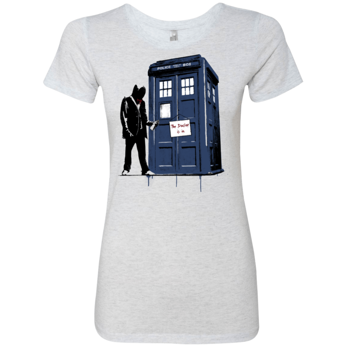 T-Shirts Heather White / Small Exit Through Tardis Women's Triblend T-Shirt