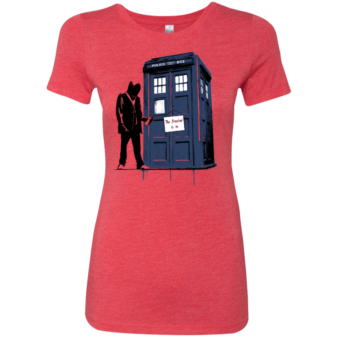 T-Shirts Vintage Red / Small Exit Through Tardis Women's Triblend T-Shirt