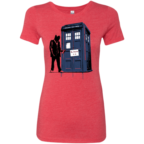 T-Shirts Vintage Red / Small Exit Through Tardis Women's Triblend T-Shirt